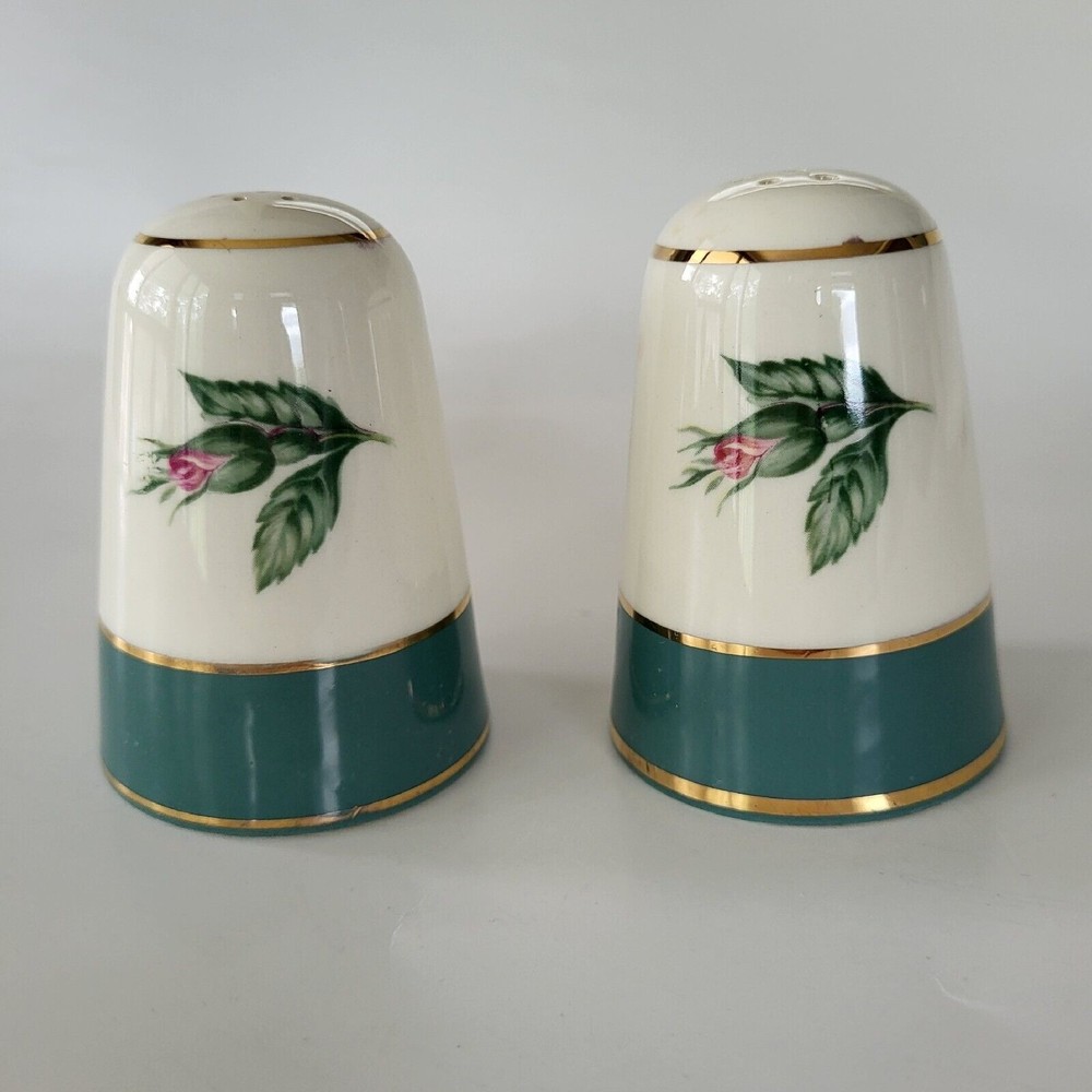 Rare Vintage Lifetime China CAMEO ROSE Homer Laughlin Cavalier Salt and Pepper